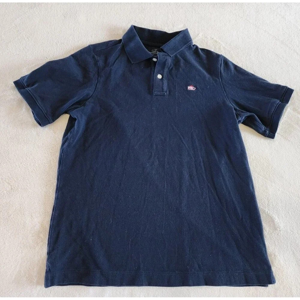 Vineyard Vines Boys Santa Whale‎ Embroidered Polo Size Large (16)